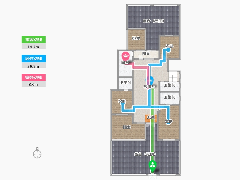 辽宁省-沈阳市-顶盛国际花园南京南街1028-17号（17a）187m²-298.29-户型库-动静线