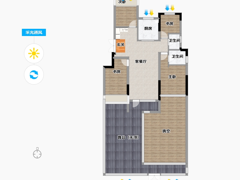 辽宁省-沈阳市-华润置地公元九里145平户型145㎡-150.46-户型库-采光通风