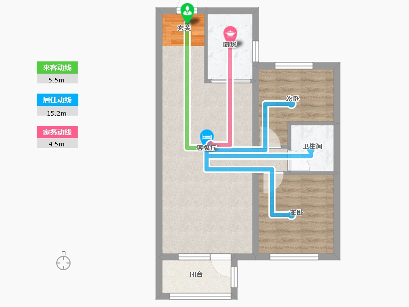 辽宁省-沈阳市-碧桂园凤凰城丁香街216-73号（73号楼）84m²-54.84-户型库-动静线