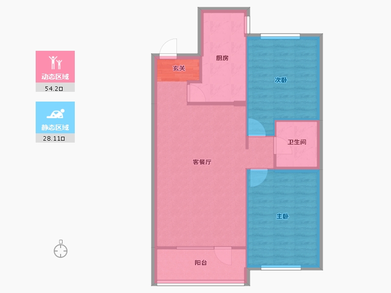 河北省-石家庄市-华府丹郡南京南街（B11，12号楼）96m²-74.77-户型库-动静分区