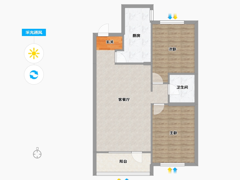 河北省-石家庄市-华府丹郡南京南街（B11，12号楼）96m²-74.77-户型库-采光通风