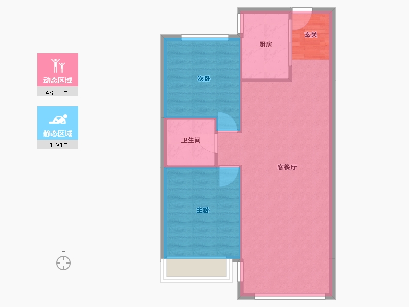 辽宁省-沈阳市-澳海南樾府银杏路（29,25,30,27号楼）88m²-64.16-户型库-动静分区