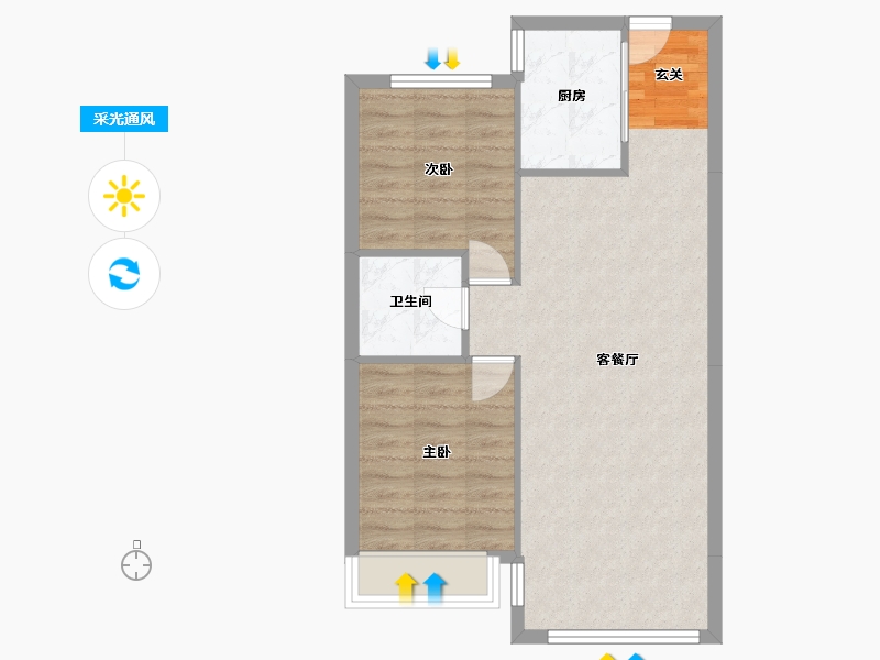 辽宁省-沈阳市-澳海南樾府银杏路（29,25,30,27号楼）88m²-64.16-户型库-采光通风