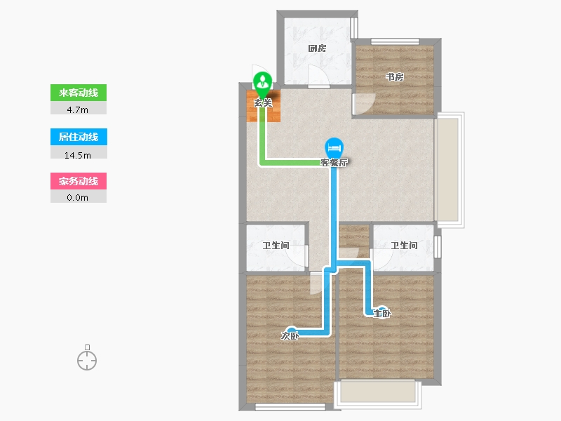 辽宁省-沈阳市-澳海南樾府银杏路（28，29，25，30，27号楼）110m²-81.33-户型库-动静线