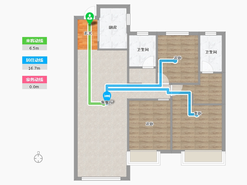 辽宁省-沈阳市-澳海南樾府银杏路（28号楼，30号楼）123m²-88.61-户型库-动静线