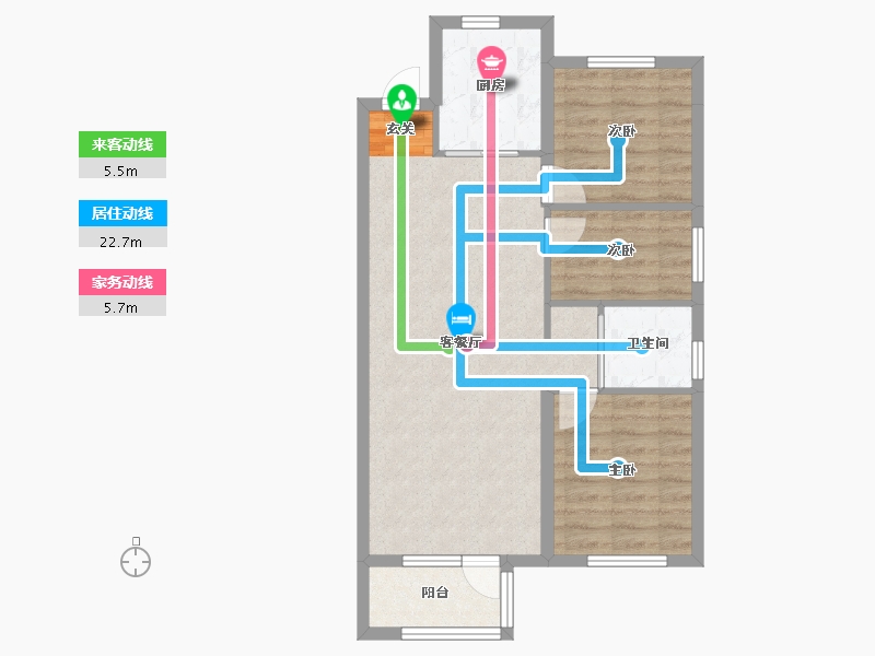 辽宁省-沈阳市-碧桂园凤凰城丁香街216-73号（73号楼）103m²-68.35-户型库-动静线