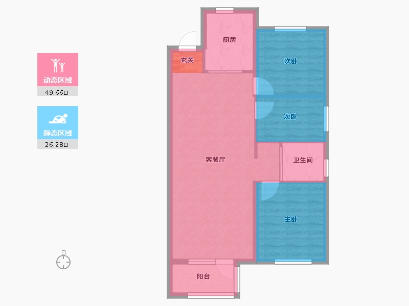 辽宁省-沈阳市-碧桂园凤凰城丁香街216-73号（73号楼）103m²-68.35-户型库-动静分区