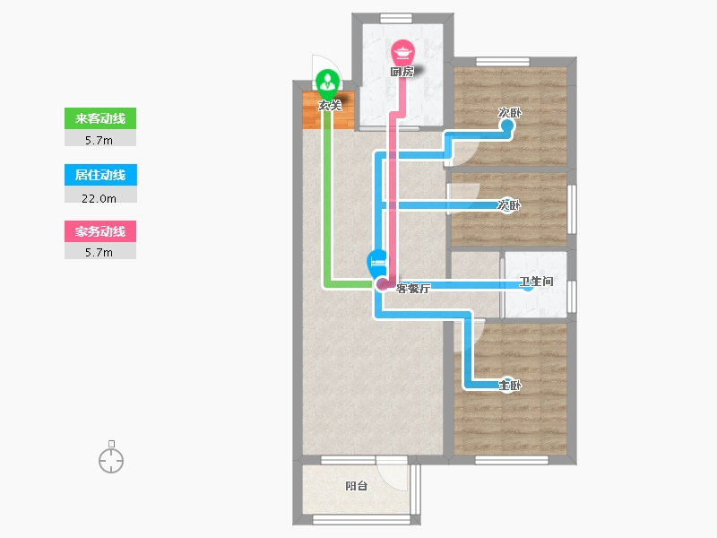 辽宁省-沈阳市-碧桂园凤凰城丁香街（72号楼，70号楼）99m²-67.55-户型库-动静线