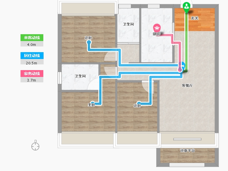 辽宁省-沈阳市-碧桂园凤凰城（66，67，68，69，78，79号楼）114m²-80.13-户型库-动静线