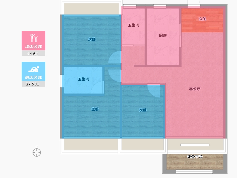 辽宁省-沈阳市-碧桂园凤凰城（66，67，68，69，78，79号楼）114m²-80.13-户型库-动静分区