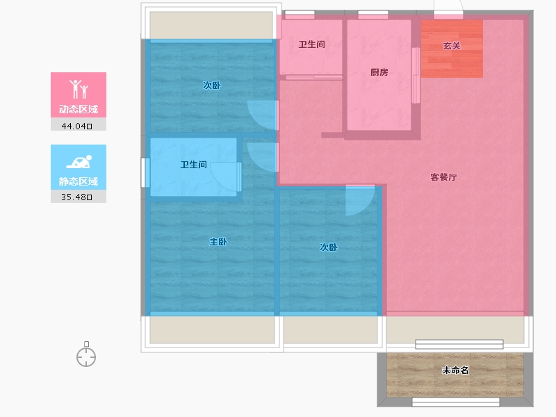 辽宁省-沈阳市-碧桂园凤凰城丁香街216-71号（71号楼）103m²-76.40-户型库-动静分区