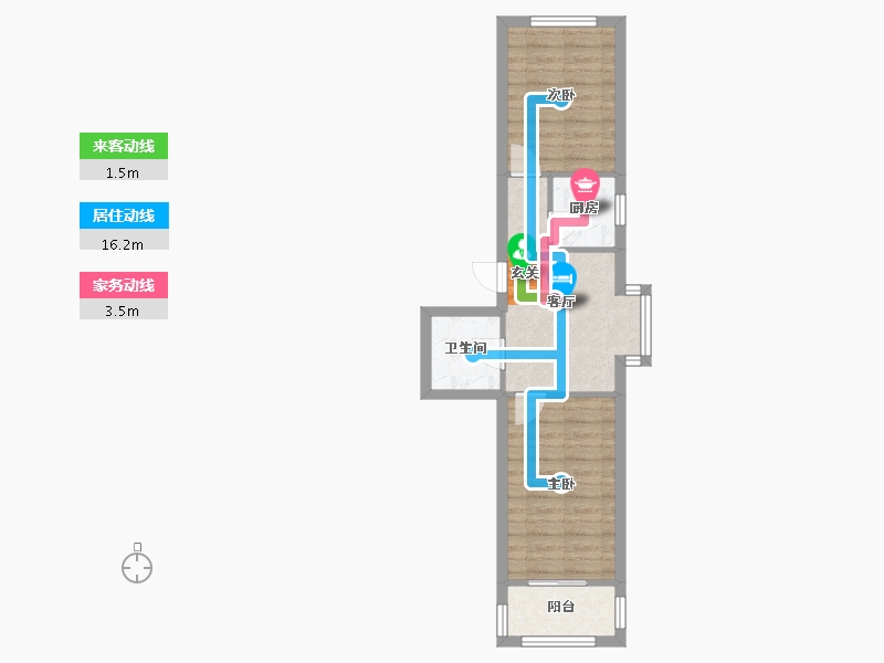 辽宁省-沈阳市-会展壹号南京南街1008-17号楼（17号楼）60m²-46.71-户型库-动静线