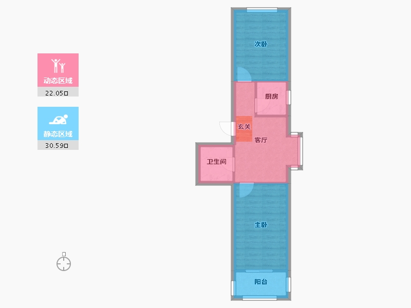 辽宁省-沈阳市-会展壹号南京南街1008-17号楼（17号楼）60m²-46.71-户型库-动静分区