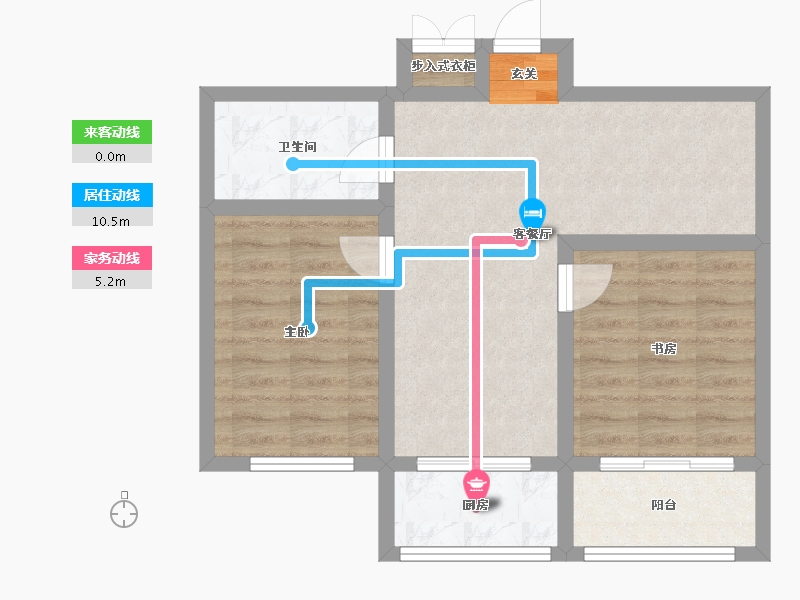 辽宁省-沈阳市-会展壹号南京南街(5号楼，13号楼)76m²-61.15-户型库-动静线