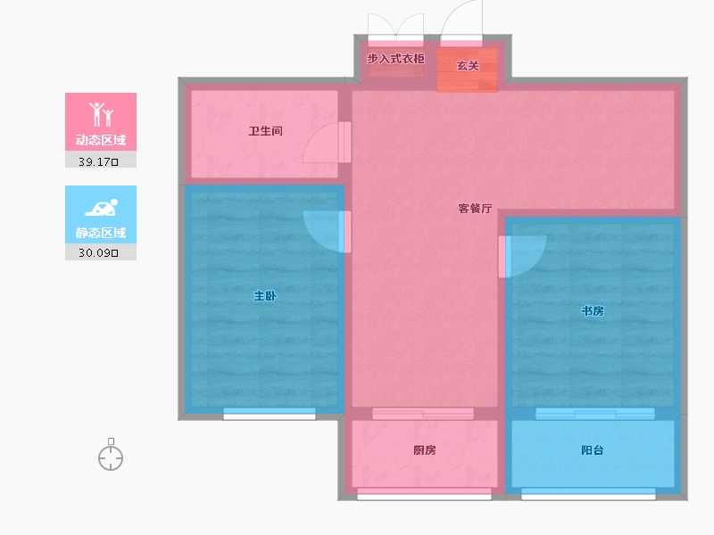 辽宁省-沈阳市-会展壹号南京南街(5号楼，13号楼)76m²-61.15-户型库-动静分区