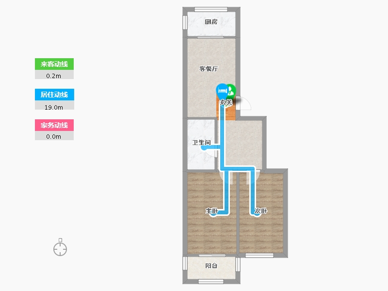 辽宁省-沈阳市-会展壹号南京南街（15号楼，17号楼）70m²-57.52-户型库-动静线