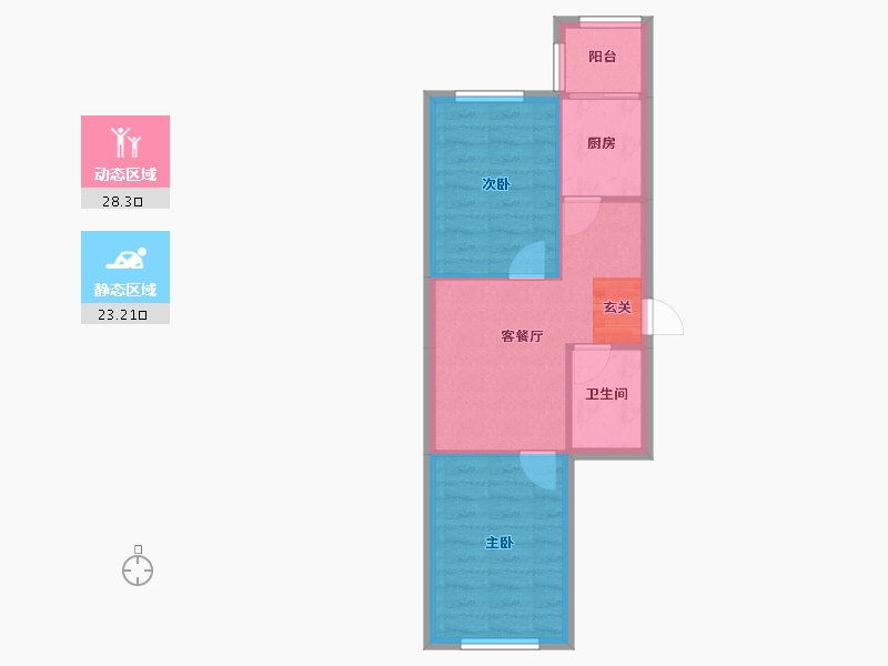 辽宁省-沈阳市-会展壹号（6，1，9，2，5，8，15，19号楼）68m²-46.04-户型库-动静分区