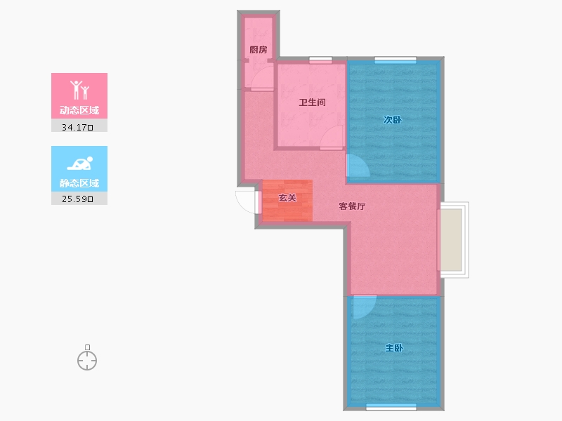 辽宁省-沈阳市-会展壹号南京南街（1号楼，17号楼，19号楼）79m²-53.52-户型库-动静分区