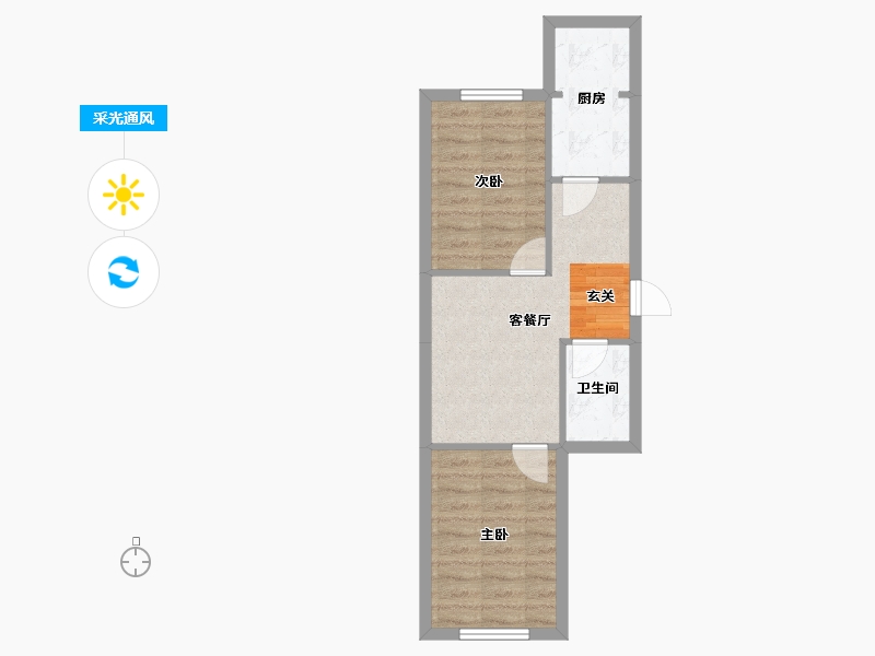 辽宁省-沈阳市-会展壹号南京南街（12号楼，5号楼，17号楼）65m²-45.29-户型库-采光通风