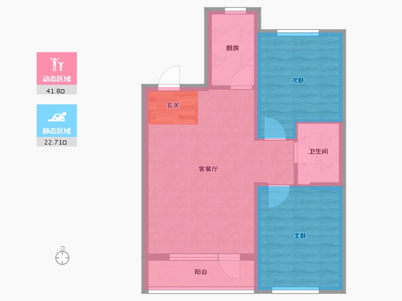 辽宁省-沈阳市-华府丹郡南京南街（16，17号楼）85m²-57.12-户型库-动静分区