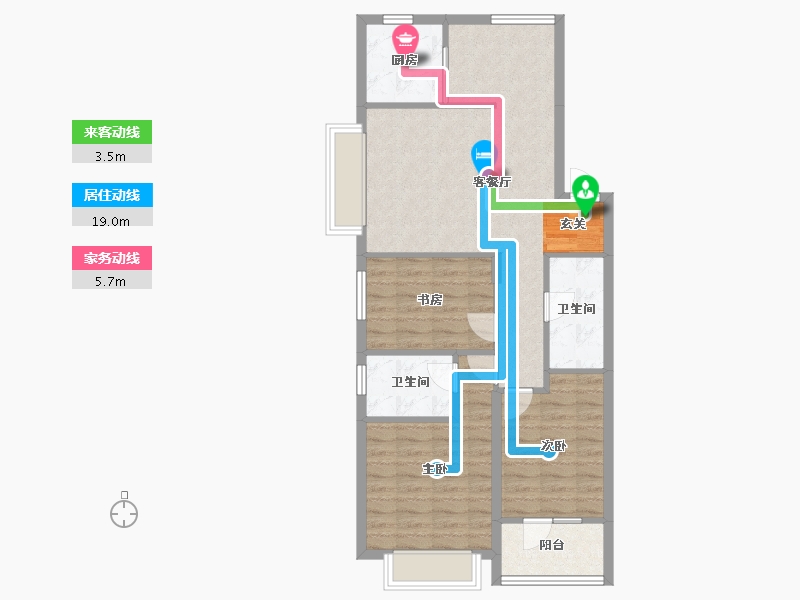 辽宁省-沈阳市-华府丹郡南京南街（B11，12号楼）111m²-81.30-户型库-动静线