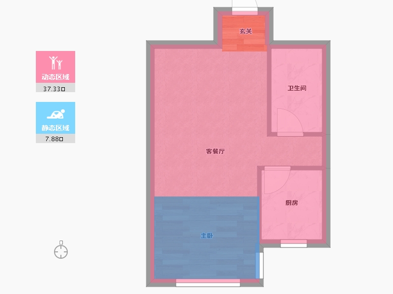 辽宁省-沈阳市-华府丹郡南京南街1009-B13号（B13）50m²-33.56-户型库-动静分区