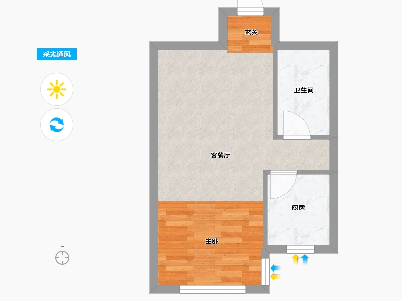 辽宁省-沈阳市-华府丹郡南京南街1009-B13号（B13）50m²-33.56-户型库-采光通风