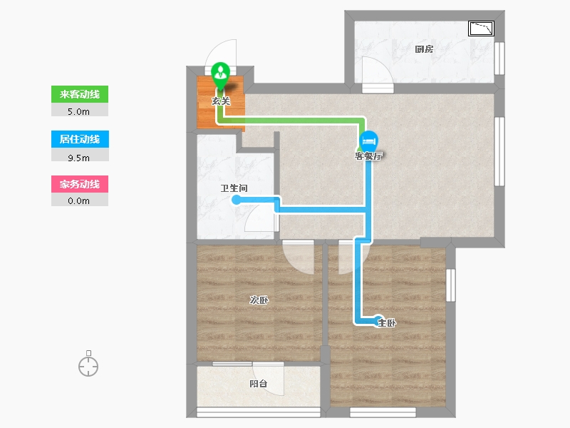 辽宁省-沈阳市-华府丹郡南京南街1009-B15号（B15号楼）79m²-56.04-户型库-动静线