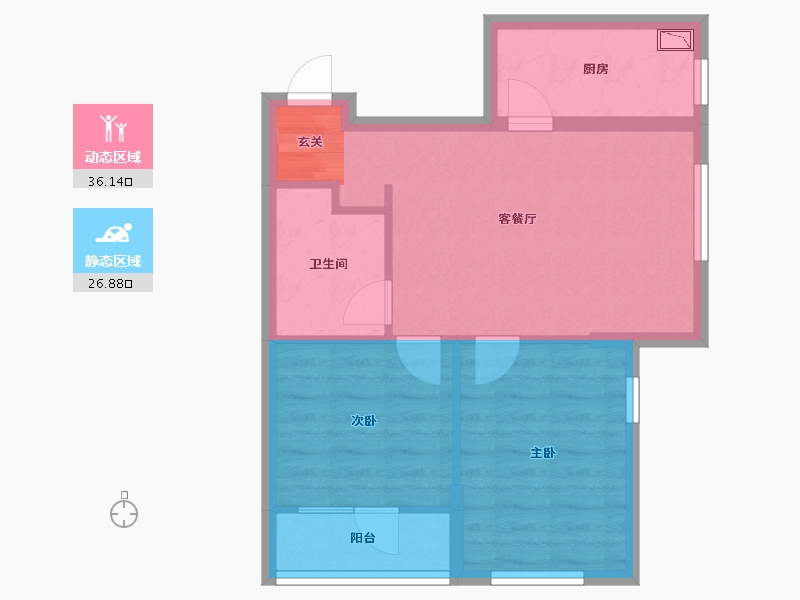 辽宁省-沈阳市-华府丹郡南京南街1009-B15号（B15号楼）79m²-56.04-户型库-动静分区