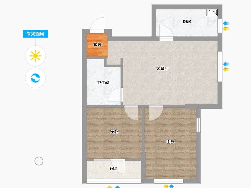 辽宁省-沈阳市-华府丹郡南京南街1009-B15号（B15号楼）79m²-56.04-户型库-采光通风