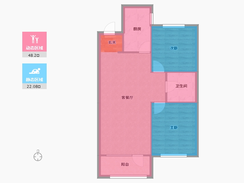 辽宁省-沈阳市-广厦绿园松山西路（13，11，12，8号楼）89m²-63.88-户型库-动静分区