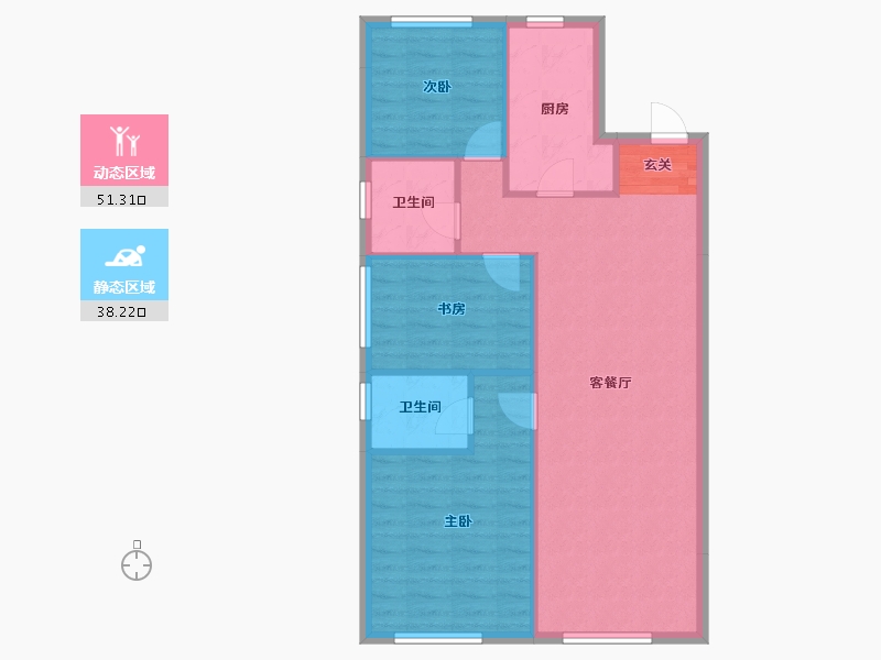 辽宁省-沈阳市-澳海南樾府苏家屯区银杏路88号（11号楼，18号楼）105m²-81.80-户型库-动静分区