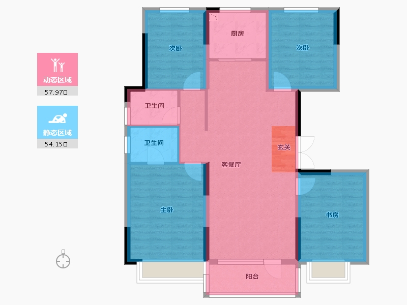 辽宁省-沈阳市-澳海南樾府银杏路（21号楼，23号楼）134m²-100.57-户型库-动静分区