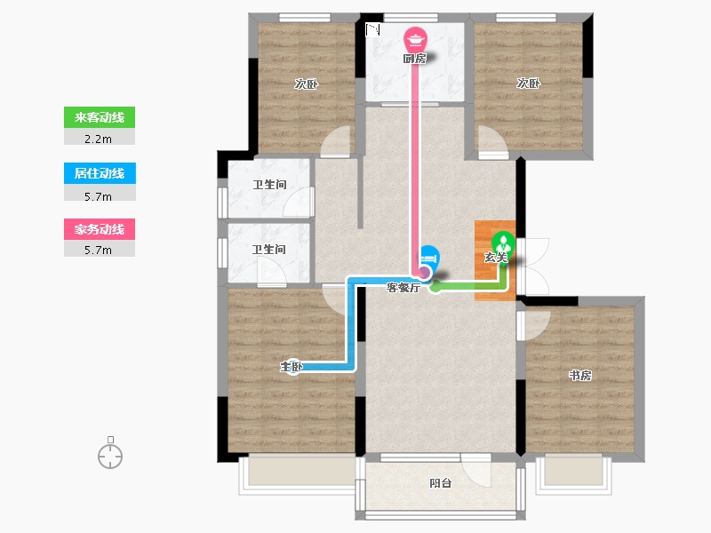 辽宁省-沈阳市-澳海南樾府银杏路（21号楼，23号楼）134m²-100.57-户型库-动静线