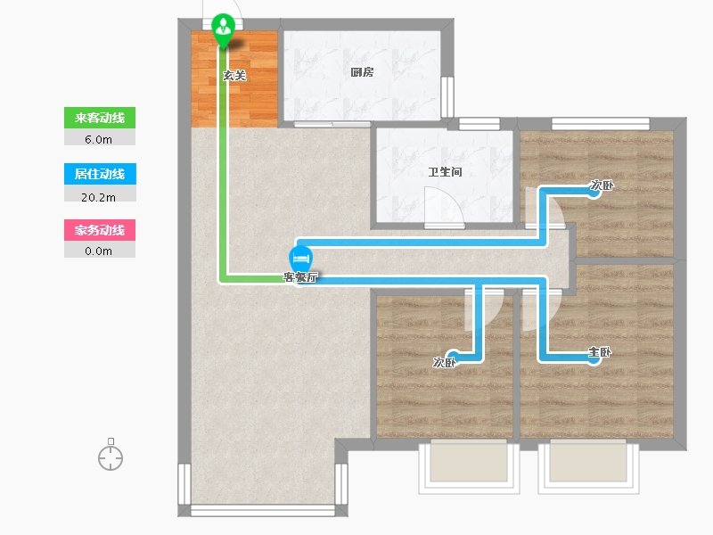 辽宁省-沈阳市-恒大文化旅游城（2号楼，3号楼，10号楼）98m²-67.93-户型库-动静线