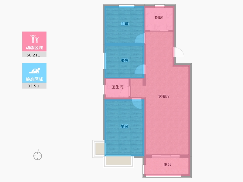 山西省-晋中市-当代-74.98-户型库-动静分区