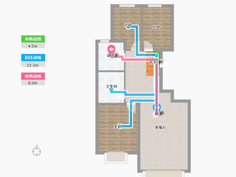 辽宁省-沈阳市-恒大文化旅游城胜林路18-7号（7号楼）104m²-83.20-户型库-动静线