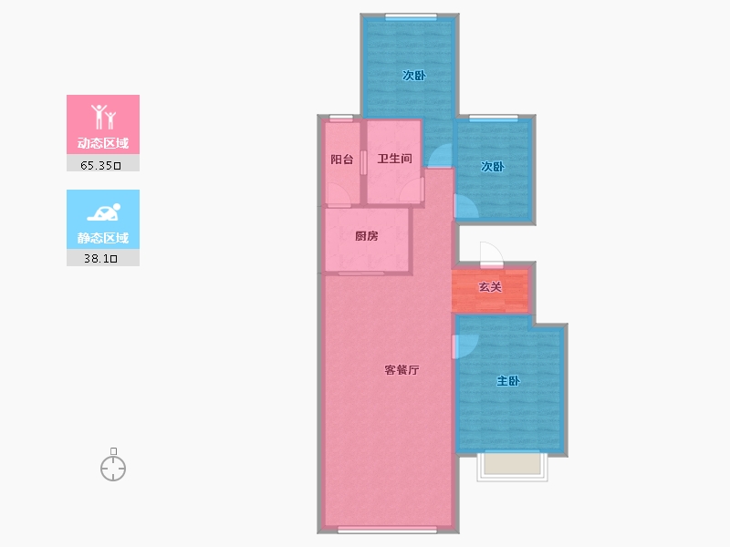 辽宁省-沈阳市-恒大文化旅游城菩提路111-21号（21号楼）117m²-93.60-户型库-动静分区