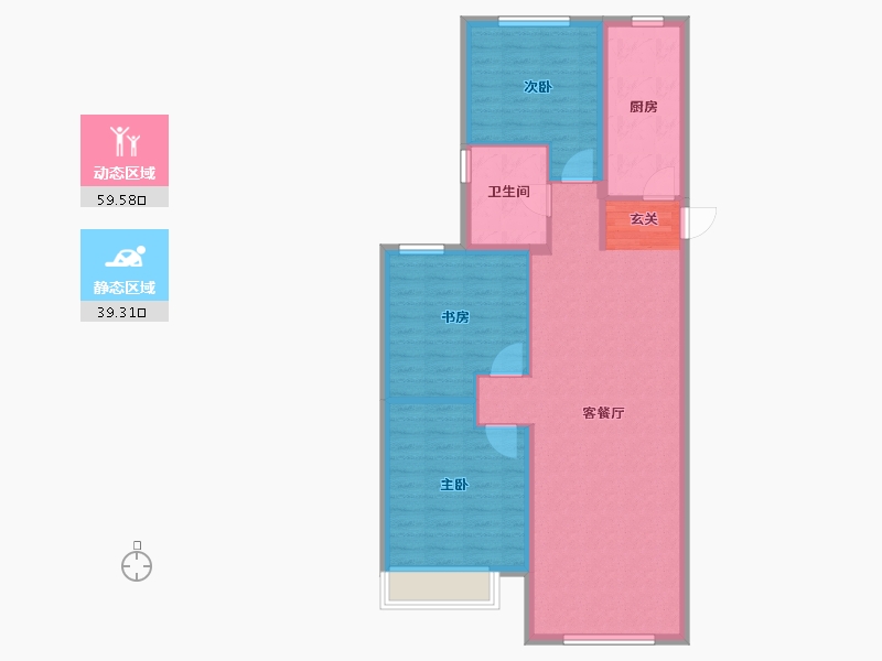 辽宁省-沈阳市-恒大文化旅游城桃林路（2,3,4号楼）112m²-89.60-户型库-动静分区