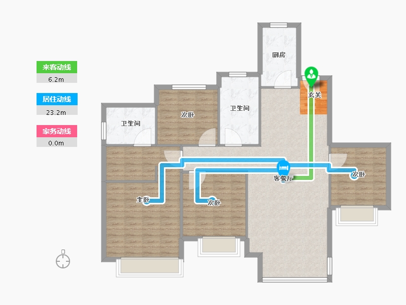 辽宁省-沈阳市-恒大文化旅游城(6,7,10,11号楼）147m²-117.60-户型库-动静线