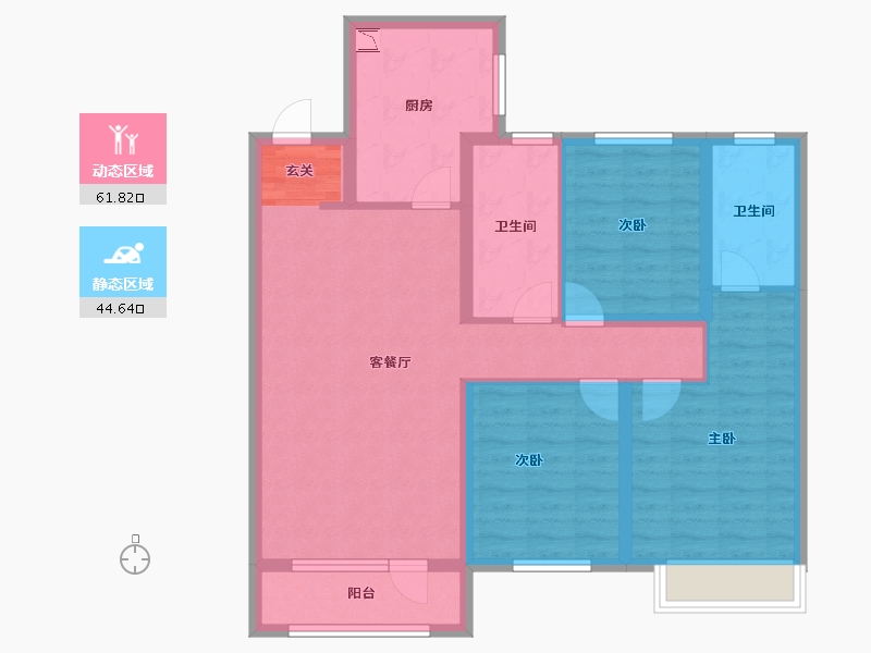 辽宁省-沈阳市-龙湖九里颐和118平118㎡-94.41-户型库-动静分区