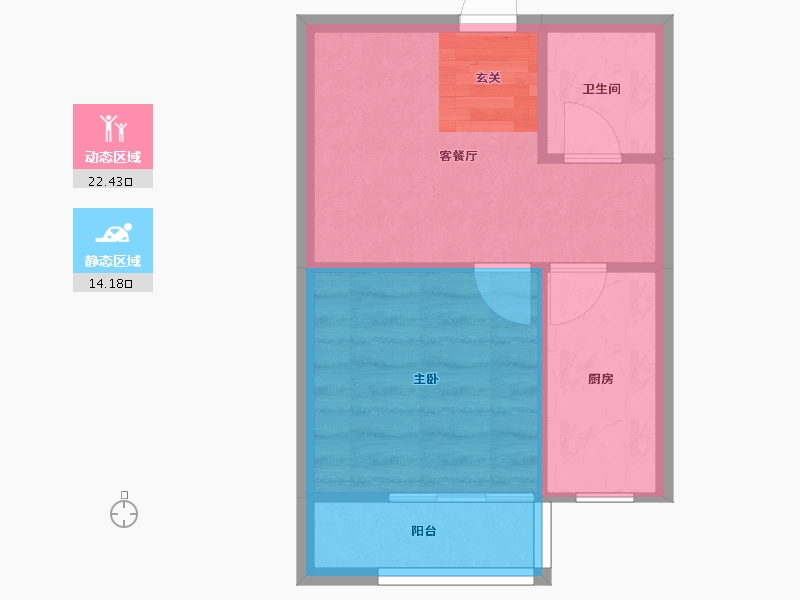 辽宁省-沈阳市-御龙湾77㎡户型77m²-32.75-户型库-动静分区