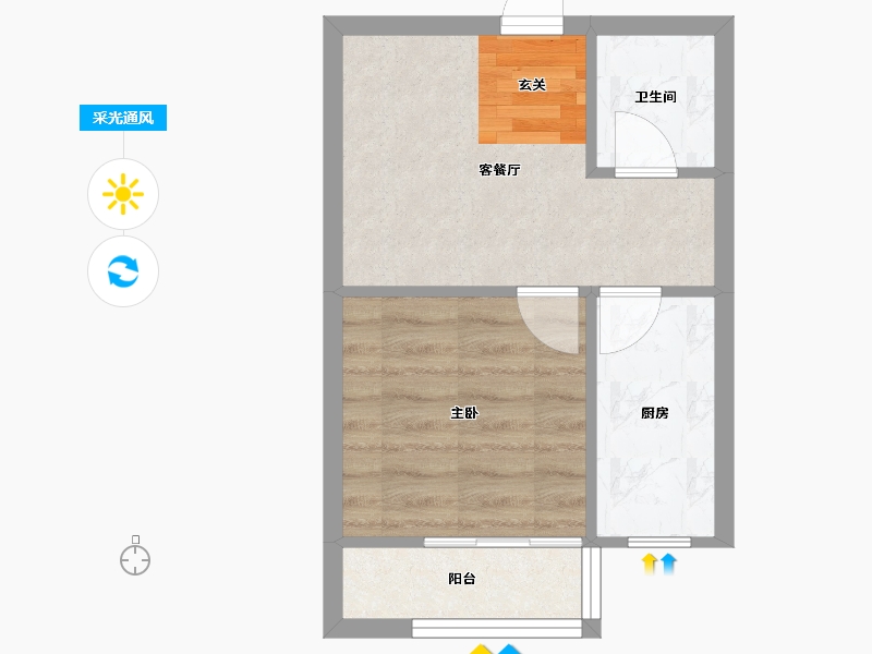 辽宁省-沈阳市-御龙湾77㎡户型77m²-32.75-户型库-采光通风