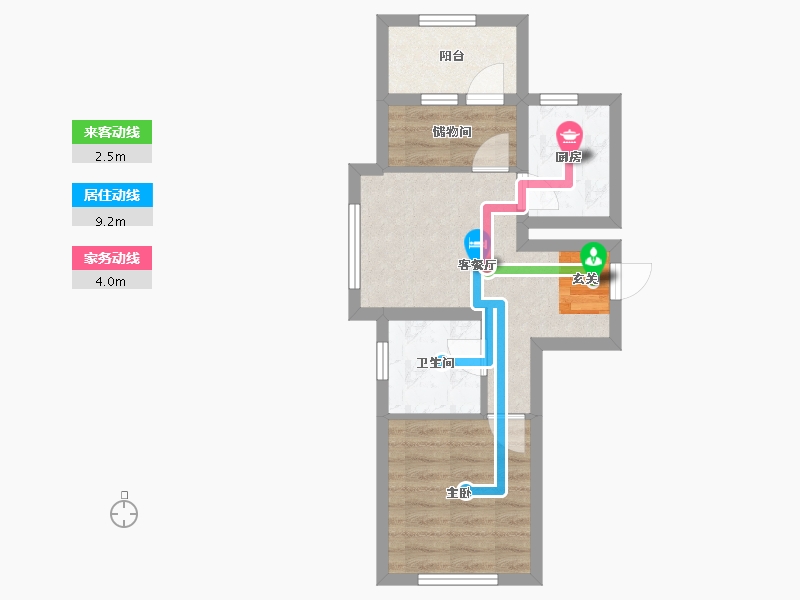 辽宁省-沈阳市-金地悦时光千山西路58-15号（C28）63m²-42.41-户型库-动静线