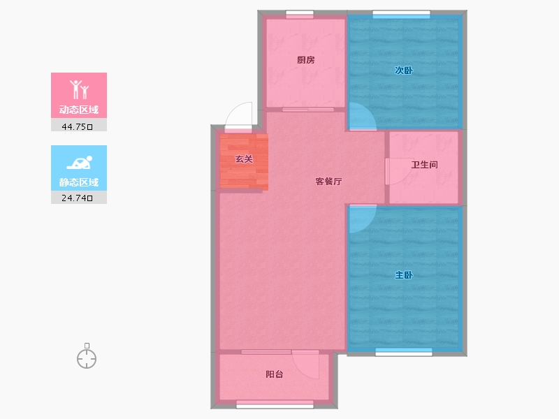 辽宁省-沈阳市-金地悦时光千山西路（C5，C6）77m²-63.27-户型库-动静分区