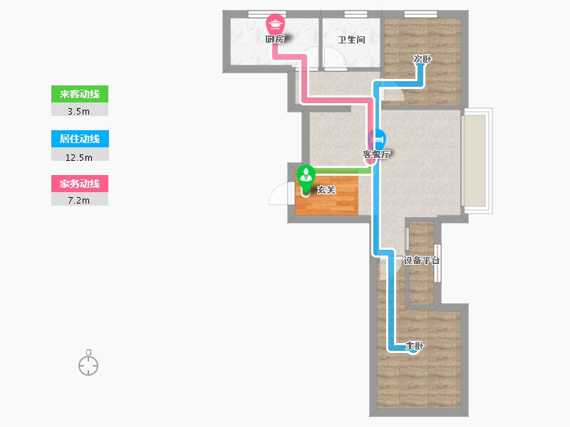 辽宁省-沈阳市-格林木棉花西江街（18号楼，19号楼）77m²-55.02-户型库-动静线