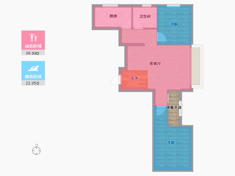 辽宁省-沈阳市-格林木棉花西江街（18号楼，19号楼）77m²-55.02-户型库-动静分区