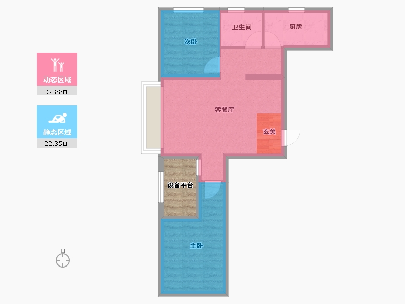 辽宁省-沈阳市-格林木棉花西江街221-28号（29号楼）75m²-57.51-户型库-动静分区