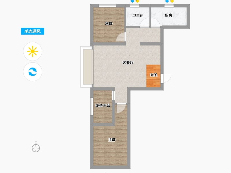 辽宁省-沈阳市-格林木棉花西江街221-28号（29号楼）75m²-57.51-户型库-采光通风