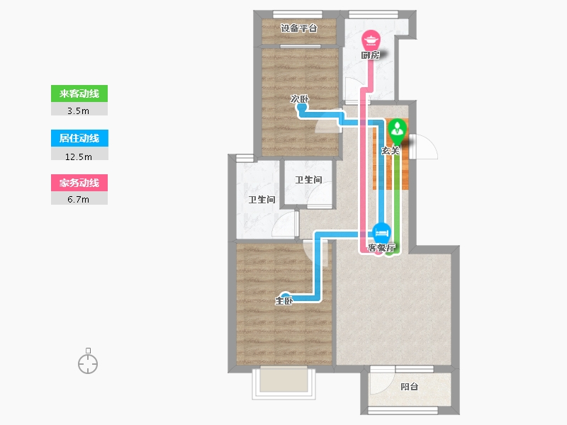 辽宁省-沈阳市-格林木棉花西江街（18，21，26，25，19号楼）85m²-59.67-户型库-动静线